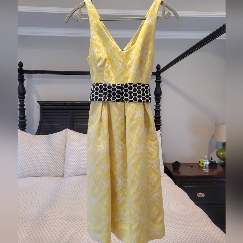 Yellow dress with belt